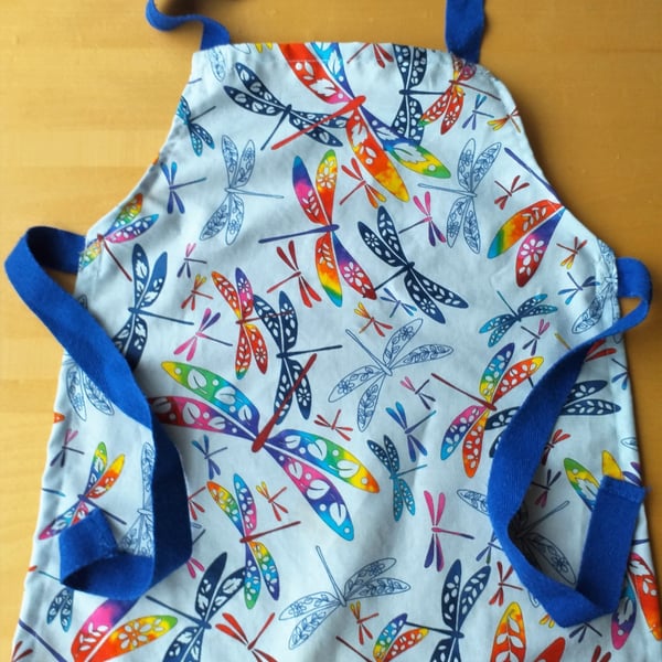 Dragonfly, Apron, age 2-6 approximately, hand embroidered