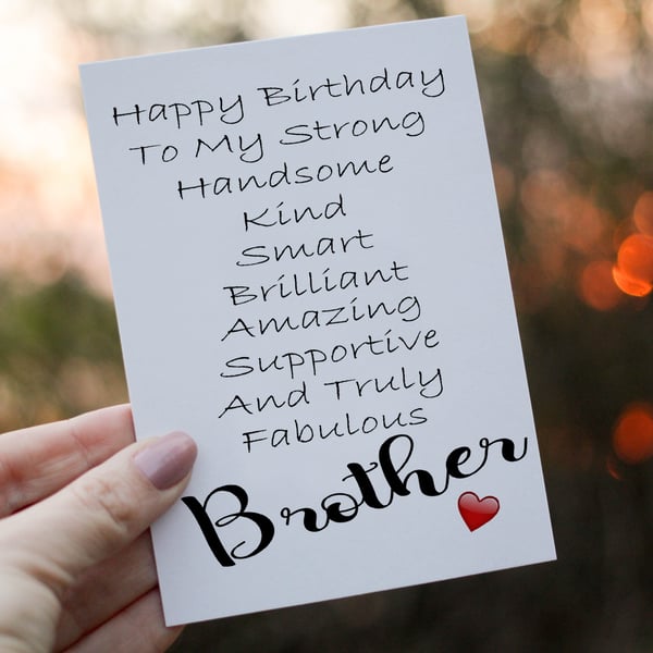 Brother Birthday Card, Birthday Card for Brother, Birthday Card, Brother Card