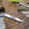 Sterling Silver Bar Bracelet with Hidden Love Love Laugh Message. Adjustable