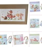 5 Children’s Birthday Card Set. Boxed Woodland Animal Cards with Gift Tags. 