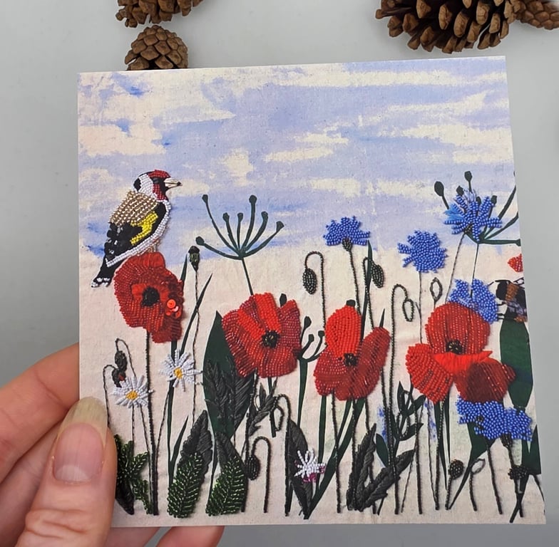 Poppy and Goldfinch prints 12cm x 12cm