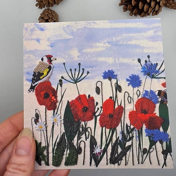 Poppy and Goldfinch prints 12cm x 12cm