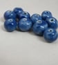 10 Small Ice Blue Glazed Clay Beads - Image 2