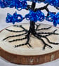 Small Wire Tree with Blue Foliage on a Wooden Base - Image 3