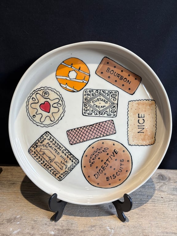 Biscuit Selection Platter - wheel thrown, hand painted and glazed stoneware