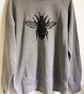 Bee mens unisex light grey raglan sweatshirt organic cotton   - Image 2
