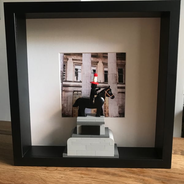 Glasgow's Duke of Wellington statue in Lego (Box frame)