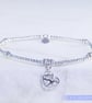 Sterling SIlver Multi Heart charm bracelet romantic love gift - Image 1