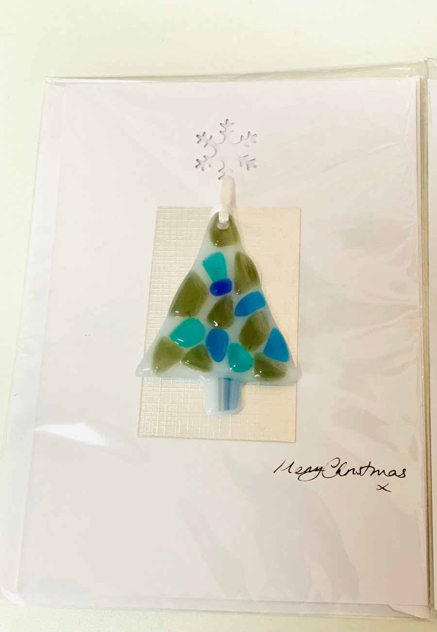 Fused glass Christmas card