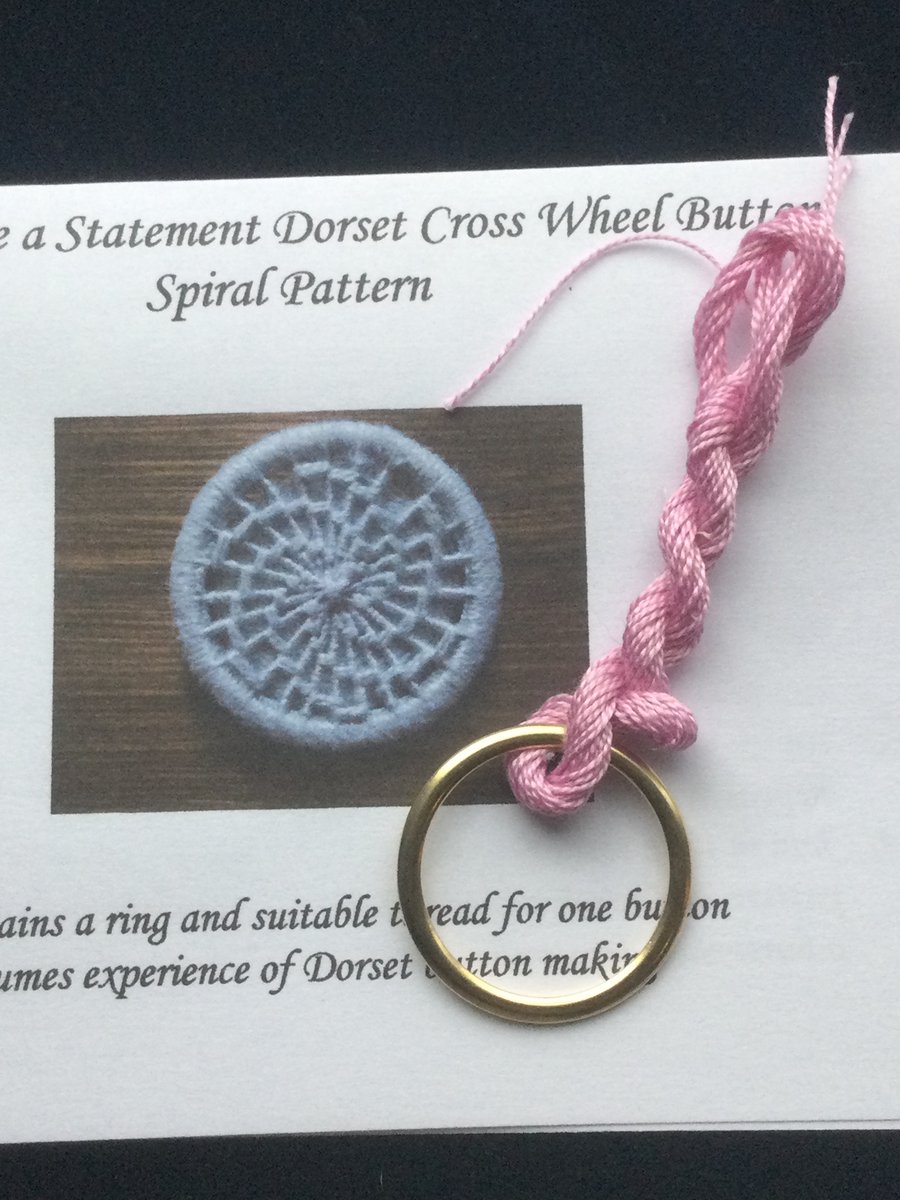 Kit to Make a Statement Dorset Button, Spiral Design, Frosty Pink