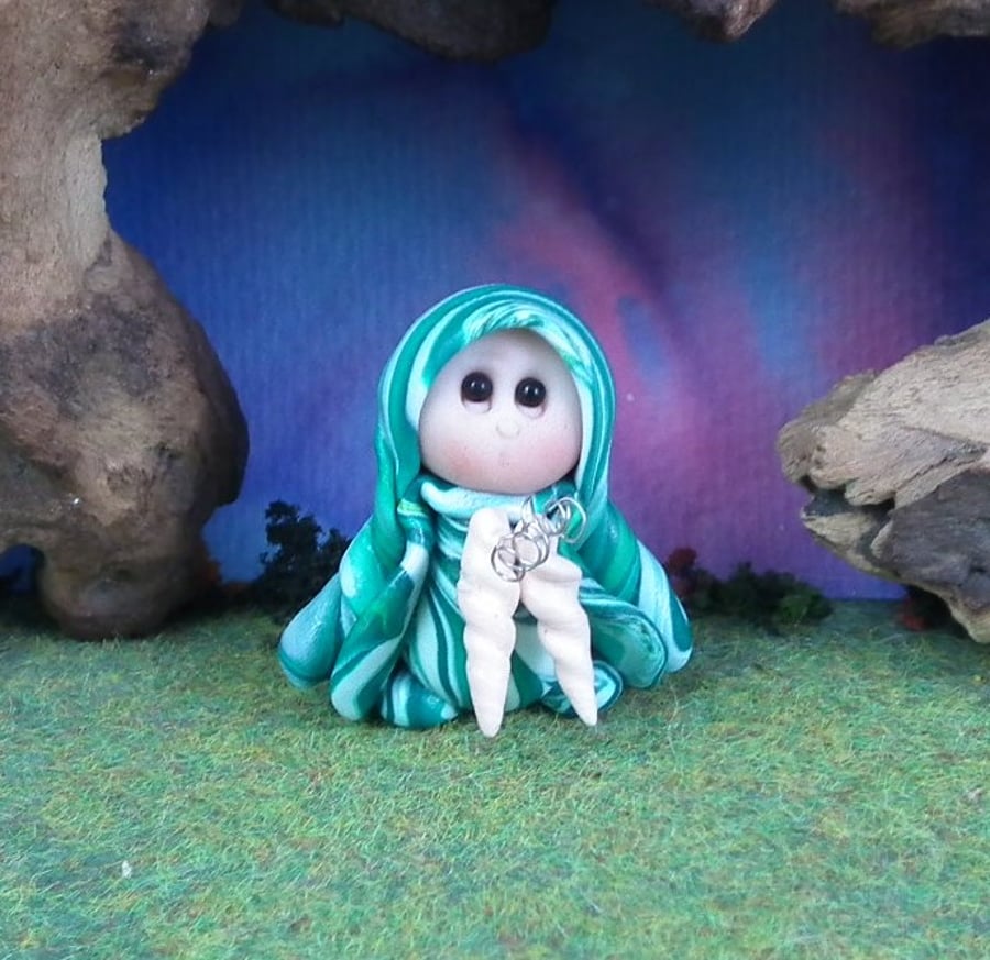 Unicorn Whisperer Gnome 'Orlah' with Unicorn Horns OOAK Sculpt by Ann Galvin