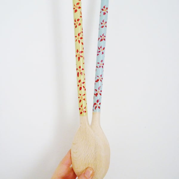 Free Postage - Flower Painted Wooden Spoons