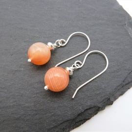 sterling silver earrings, botswana agate 