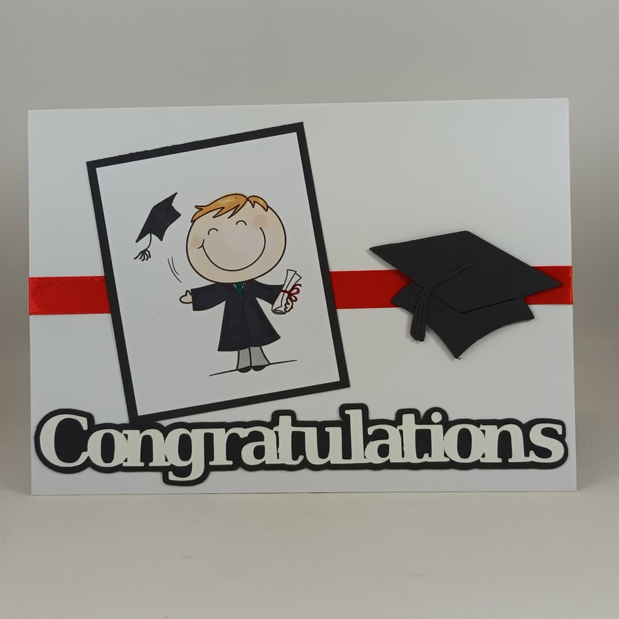 Handmade male graduation card  
