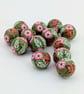 Polymer Clay Fox, Flower and Leaf Design Beads - Image 2