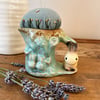 Hornsea rabbit jug pincushion embroidered flowers and bee