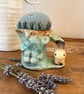 Hornsea rabbit jug pincushion embroidered flowers and bee