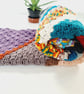 Multicoloured Aran Lap Blanket, Crochet Knee Warmer Throw - Image 6