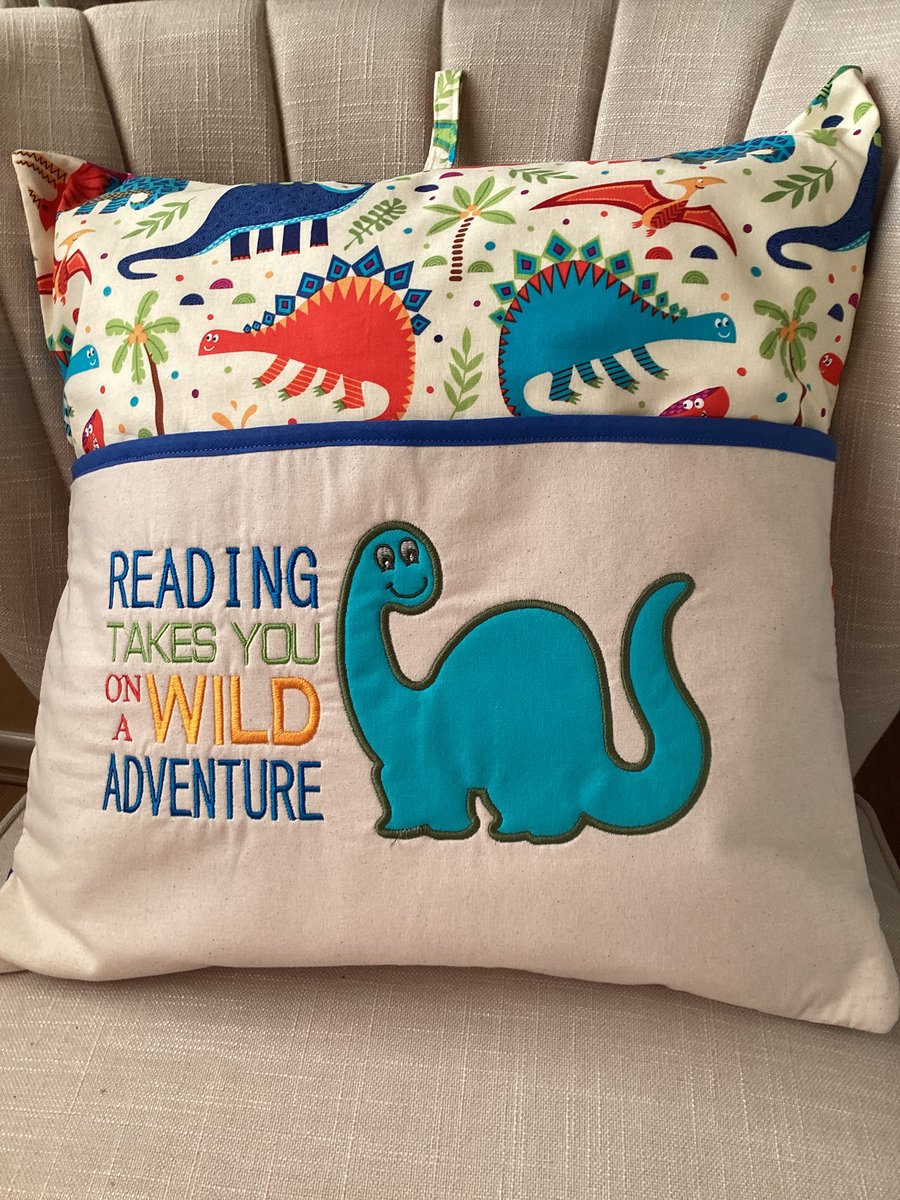 Dinosaur Book Cushion Cover - cushion pad NOT included 