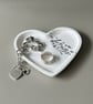 White Heart Shaped Tray with Silver Leaf and Rose Quartz - Image 3