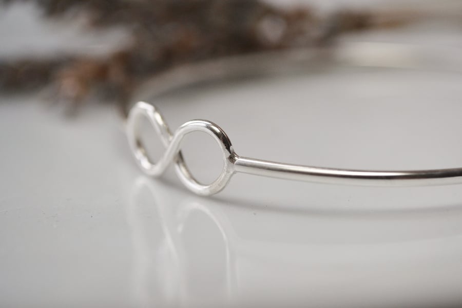 Sterling silver infinity bangle
