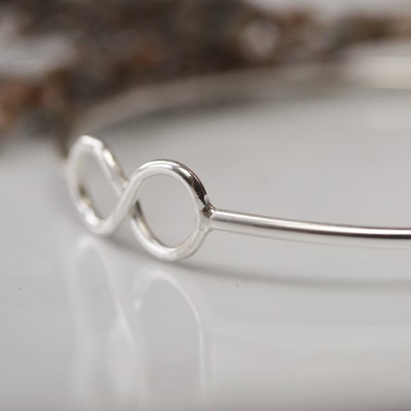 Sterling silver infinity bangle