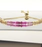 Pink Sapphire Bracelet-Stunning triangular feature beads- Adjustable for any wri - Image 6
