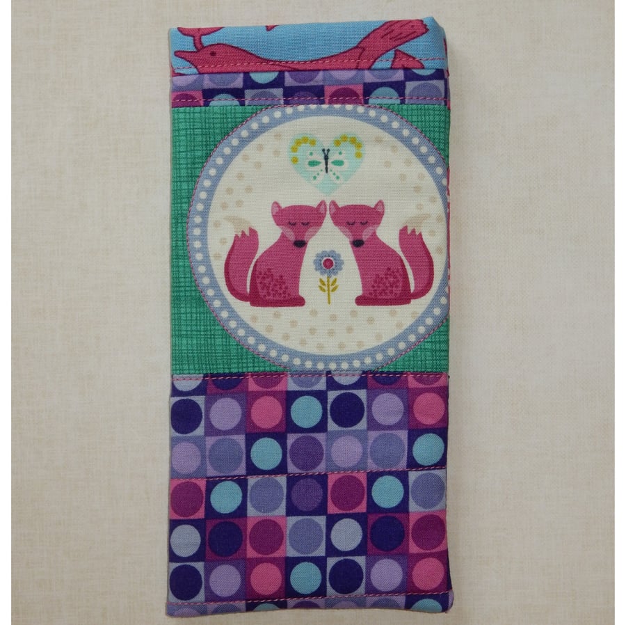 Glasses case - foxes and birds