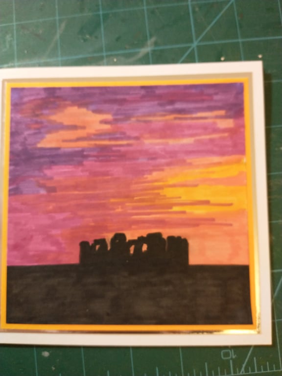 Stonehenge silhouette birthday card