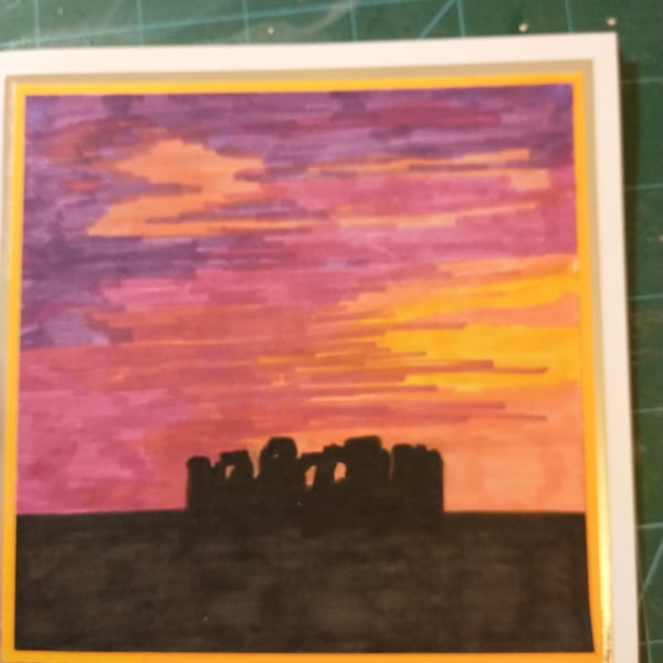 Stonehenge silhouette birthday card