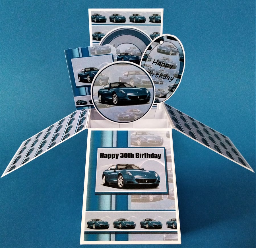 Men's 30th Birthday Card with Cars