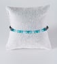 Swarovski and Hematite stretch beaded bracelet turquoise black - Image 8