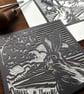 March Hare - linocut print - Image 3