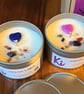 Fresh Linen scented soy candle in a silver tin