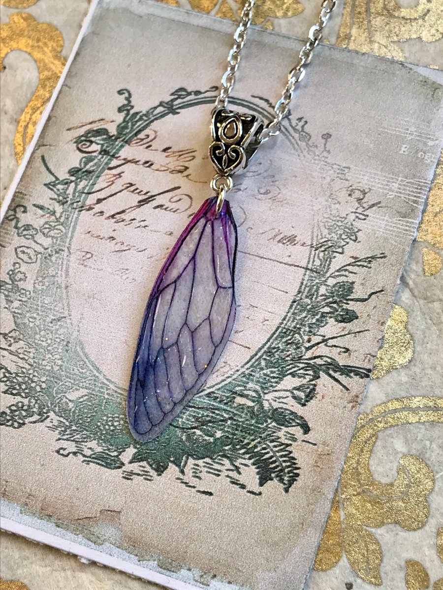 Purple Fairy Wing Necklace