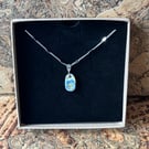 Handmade, Unique Forget-Me-Not Necklace, Sterling Silver Hearts Chain.