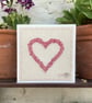 Hand Embroidered Greetings Card -Beaded Red Heart - Image 2