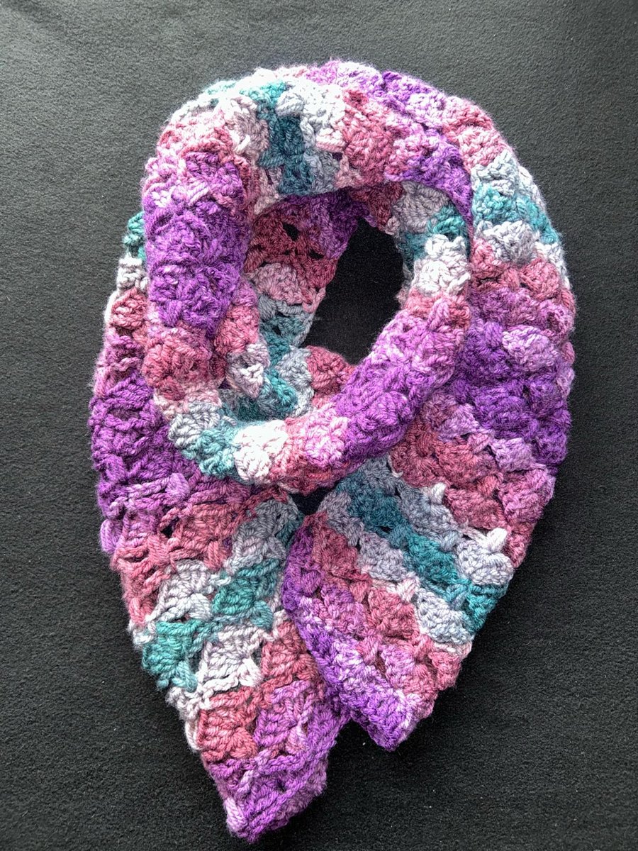Hand Crocheted Multicoloured Scarf