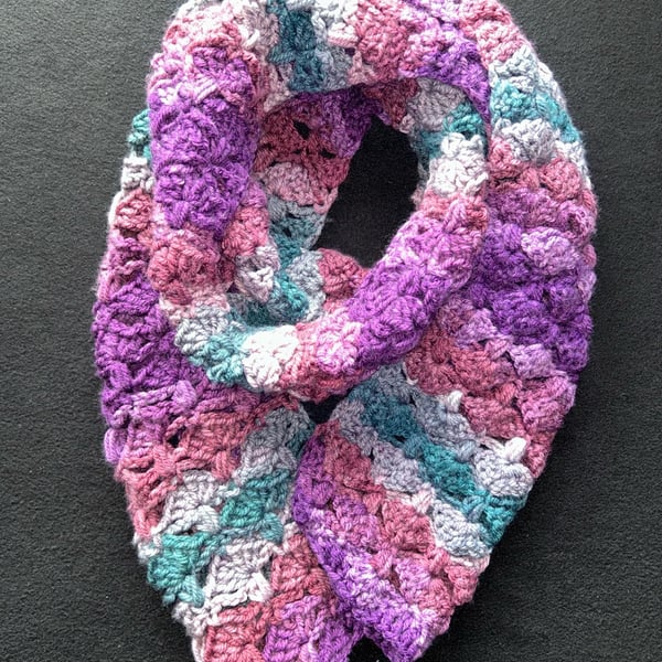 Hand Crocheted Multicoloured Scarf