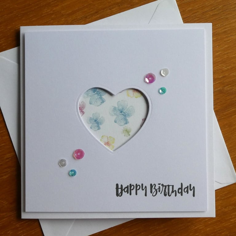 Happy Birthday Card - Floral Heart Aperture