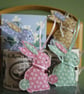 Easter bunny quartet made from floral Tilda fabric - Image 2