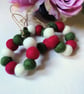 Felt Ball Mini Wreath Hanging Decorations, Set of 3, Christmas Colours. - Image 4