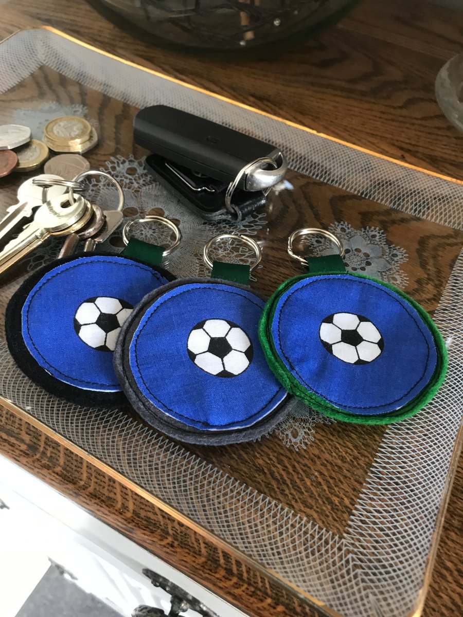 Blue Football Keyring