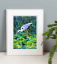 Bird art print Heron acrylic painting  - Image 5