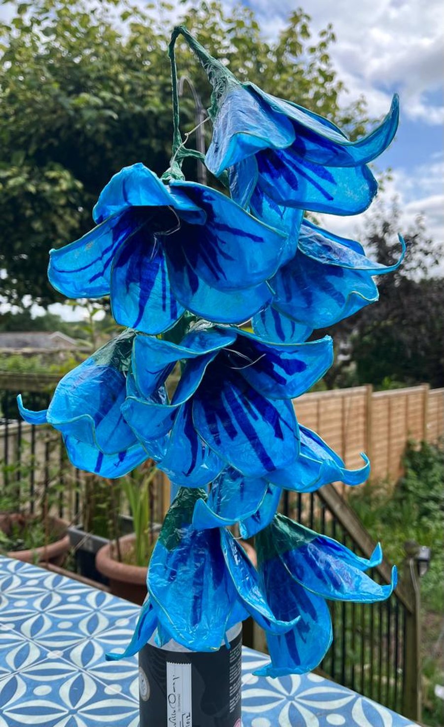 Bluebell Flower with LED Fairy Lights. Handmade, Unique Home Decor, Wedding Deco
