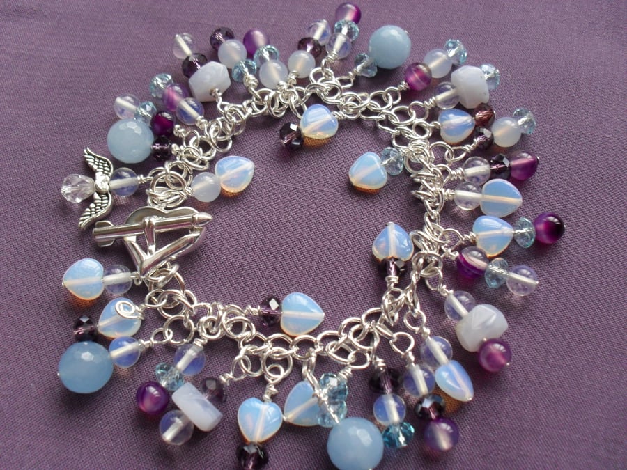 Purple and Blue Charm Bracelet