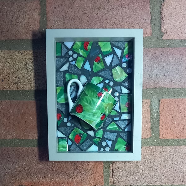 LADYBIRD CUP MOSAIC WALL DECORATION.