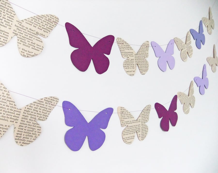 Butterfly Bunting in Lilacs and Purples, Butterflies