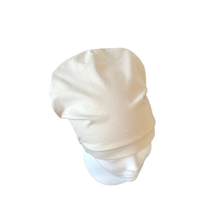 Beige Chemo Alopecia Beanie Hat, Chemotherapy Patient Head Wear Summer Hat
