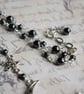 Filigree Crescent Moon Necklace with Hematite Beads - Image 3